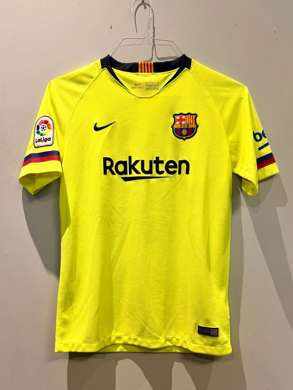 Nike FC Barcelona Youth Away Jersey - Bright Yellow with Navy Accents